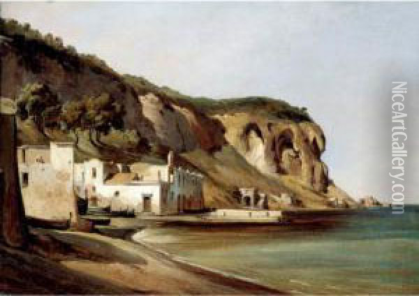 View Of The Italian Coast Near Posillipo, Naples Oil Painting - Anthonie Sminck Pitloo