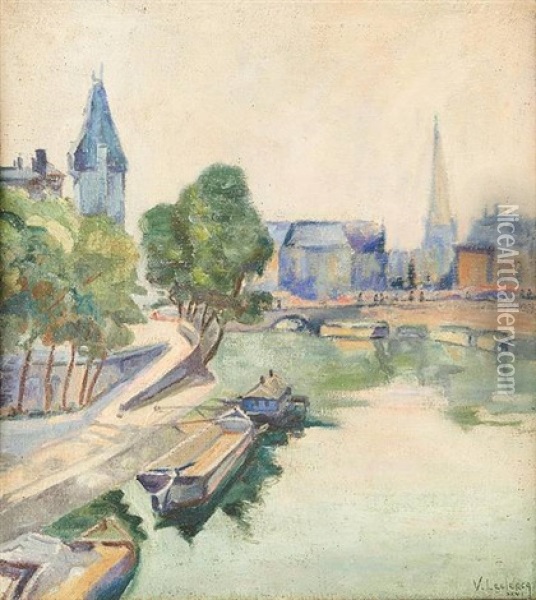 Vue Du Pont Neuf A Paris Oil Painting - Victor Leclercq