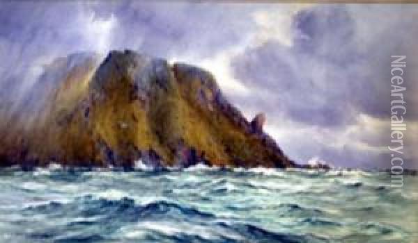 The North Cove, Cap, Norway Signed 17.5 X 30in Oil Painting - Frederick R. Fitzgerald