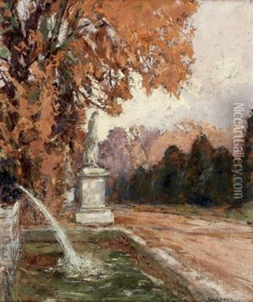 Versailles, Fontaine De Diane Oil Painting - Rene Hanin