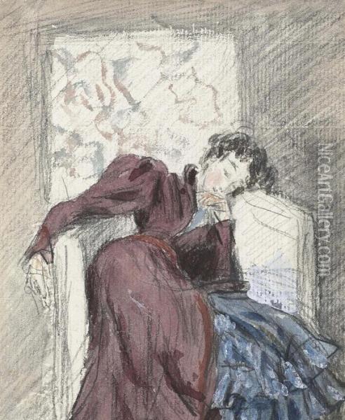 A Lady Asleep In A Chair Oil Painting - William Henry Hunt