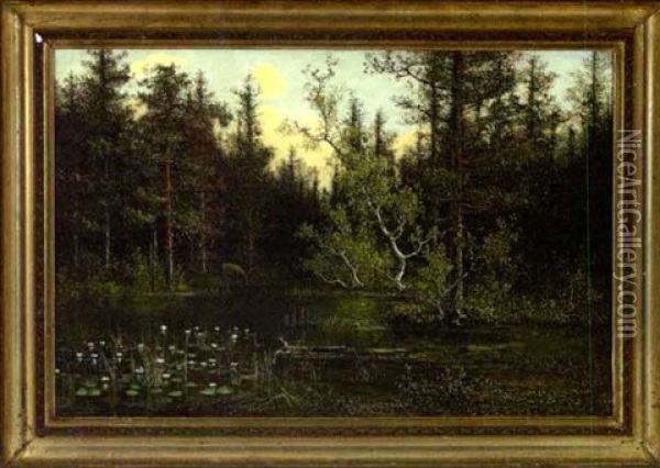 Woodland Stream Oil Painting - John Olson Hammerstad
