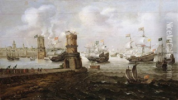 The Capture Of Damietta Oil Painting - Cornelis Claesz van Wieringen