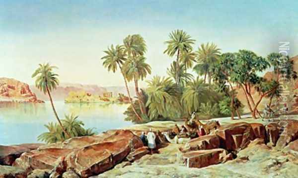 Philae on the Nile 2 Oil Painting - Edward Lear