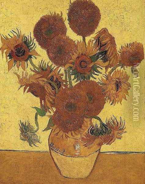 Vase With Fifteen Sunflowers Oil Painting - Vincent Van Gogh