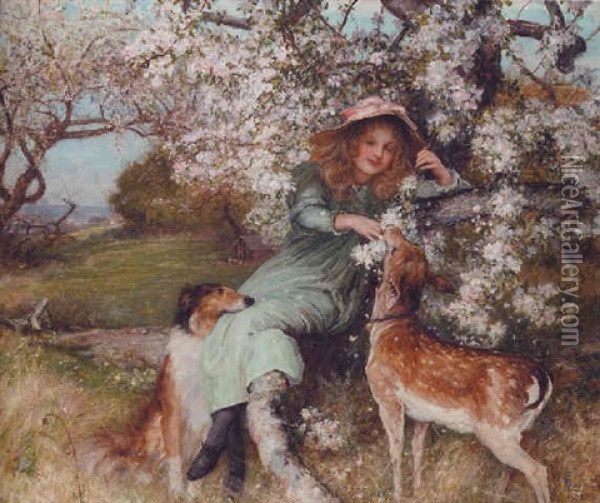 Faire Pledges On A Fruitful Tree Oil Painting - Robert Walker Macbeth