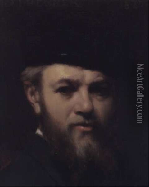 A Self Portrait Oil Painting - Jean Jacques Henner