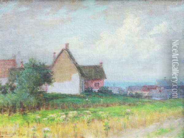 Houses In Brittany Oil Painting - Felix Resurreccion Hidalgo