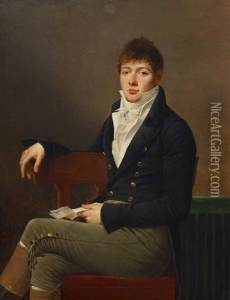 Portrat Des Michael Elias Meyer Oil Painting - Robert Jacques Francois Faust Lefevre