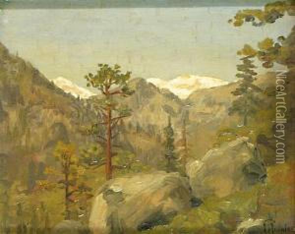 Sierra Scene Oil Painting - Peter Hansen Rohde