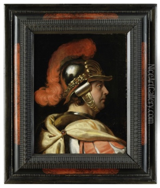 Bildnis Eines Romischen Kriegers Im Profil Oil Painting -  Caravaggio