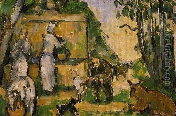 The Fountain Oil Painting - Paul Cezanne