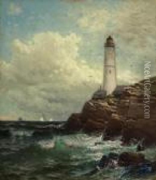 The Portland Headlight, Cape Elizabeth, Maine Oil Painting - Alfred Thompson Bricher