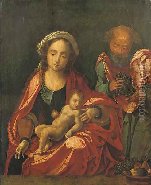 The Holy Family Oil Painting - Bernaert van Orley