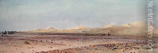 Sand Hills on the Road to Suez Oil Painting - Carl Haag