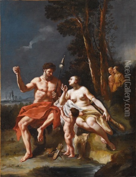 Herkules Und Omphale Oil Painting - Francesco Polazzo