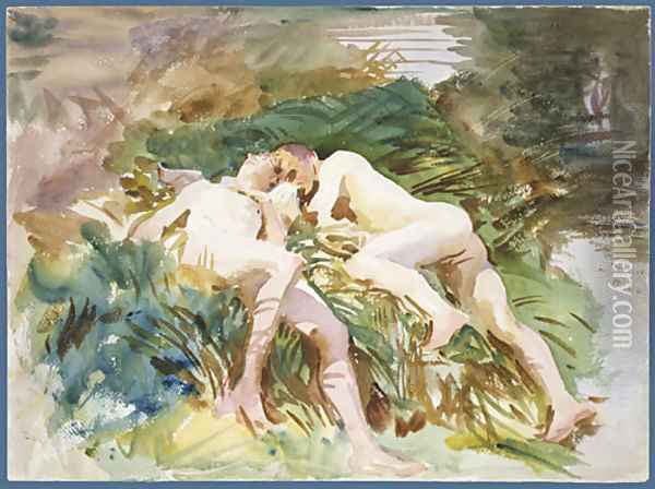 Tommies Bathing 1918 Oil Painting - John Singer Sargent