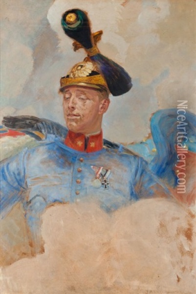 Portrait Of Galician-regiment Ulhan Oil Painting - Jacek Malczewski