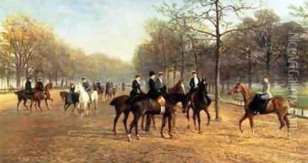The Morning Ride Rotten Row Hyde Park Oil Painting - Heywood Hardy
