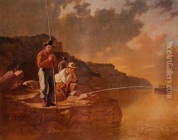 Fishing on the Mississippi Oil Painting - George Caleb Bingham