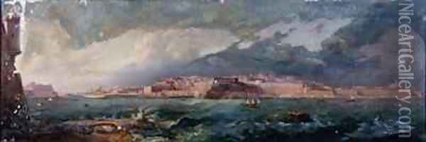 The Grand Harbour Valletta 2 Oil Painting - Girolamo Gianni