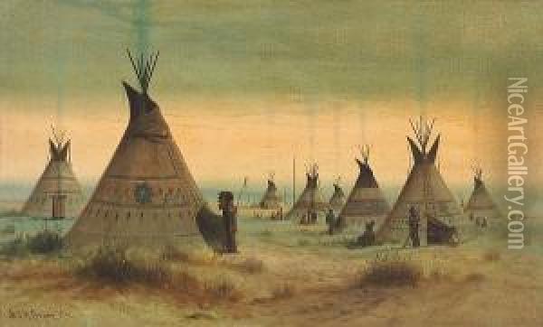 Indian Encampment Oil Painting - Astley David Middleton Cooper