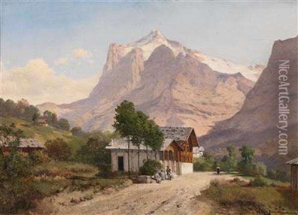 Tiroler Gebirgslandschaft Oil Painting - August Albert Zimmermann