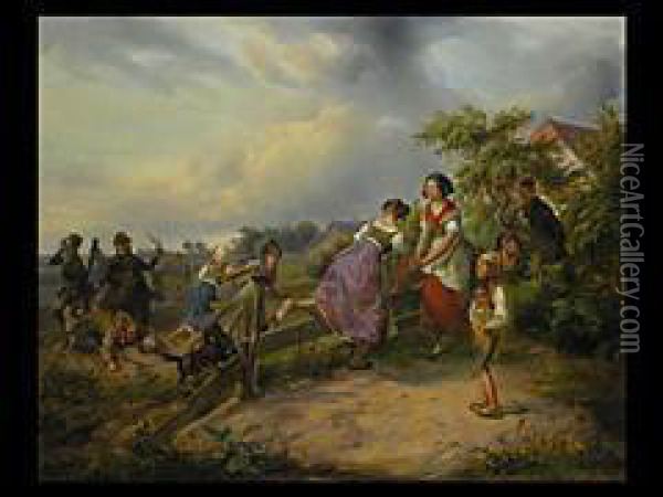 Die Verungluckte Jagd Oil Painting - Ludwig Elsholtz