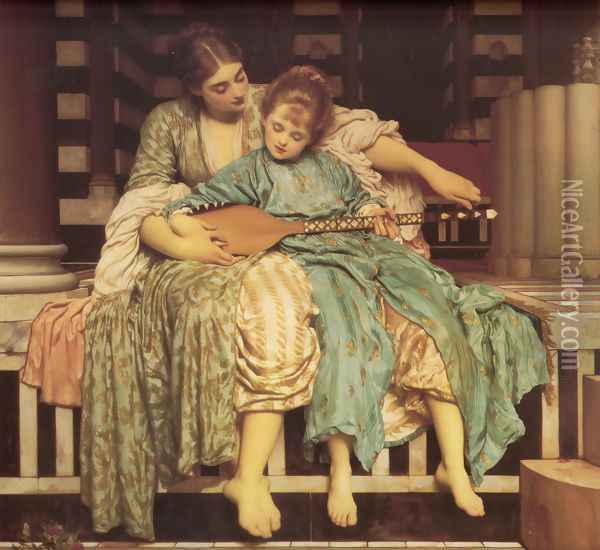 Music Lesson Oil Painting - Lord Frederick Leighton