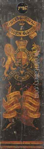 A heraldic panel for the Princess Royals 7th Dragoon Guards Oil Painting - English School