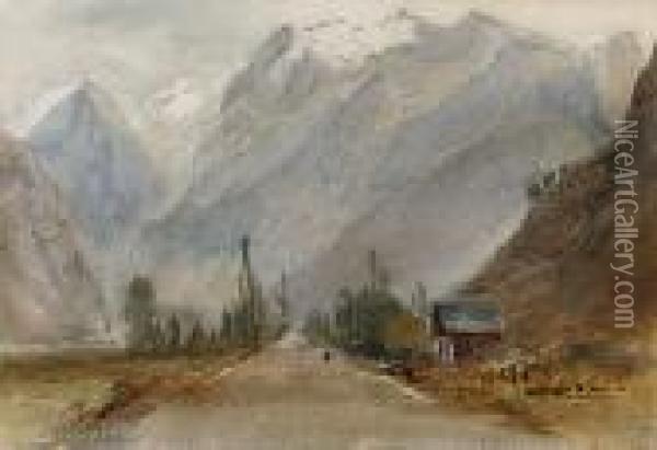 Near Bourg D'oysans, France Oil Painting - David Cox