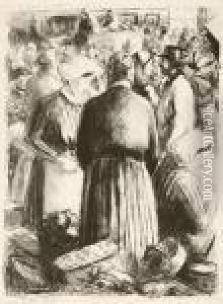 Marche A Pontoise Oil Painting - Camille Pissarro