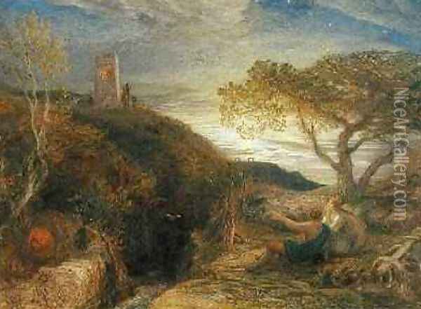The Lonely Tower, 1868 Oil Painting - Samuel Palmer