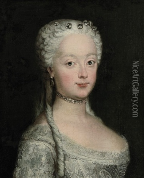 Portrat Der Anna Amalie Von Preusen Oil Painting - Antoine Pesne