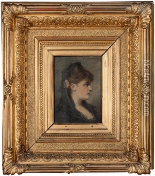 Portrait De Femme De Profil Oil Painting - Fedor Petrovich Chumakov