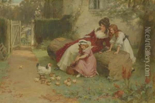 The Little Ones Oil Painting - George Sheridan Knowles