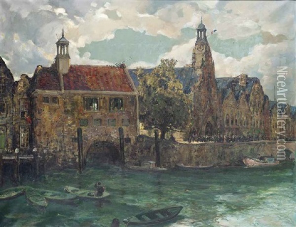 Sunday, Midday At Rotterdam Oil Painting - Alexander Jamieson