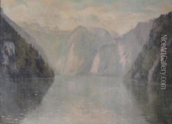 Lac En Montagne Oil Painting - Georgette Agutte