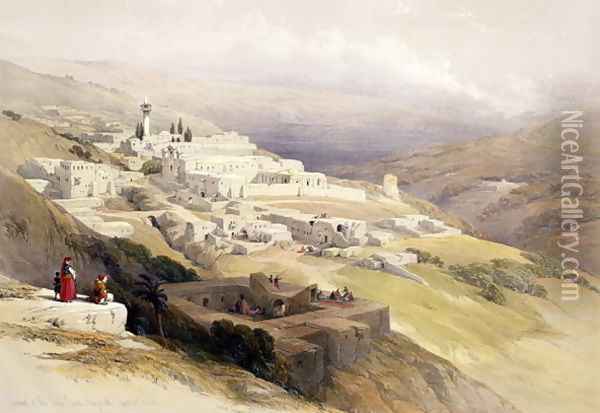 Convent of the Terra Santa, Nazareth, April 21st 1839, plate 30 from Volume I of The Holy Land, engraved by Louis Haghe 1806-85 pub. 1842 Oil Painting - David Roberts