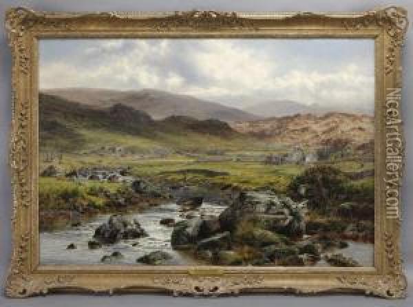 October In The Lledr Valley Near Dolwyddelan North Wales Oil Painting - William Henry Mander
