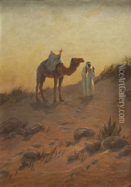 In The Desert About Maan (jordan) Oil Painting - Aleksander Laszenko