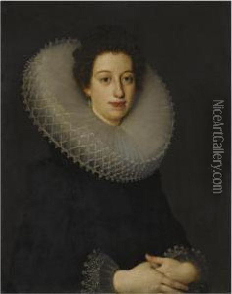 Portrait Of A Young Lady With A Ruff Oil Painting - Frans Pourbus the younger