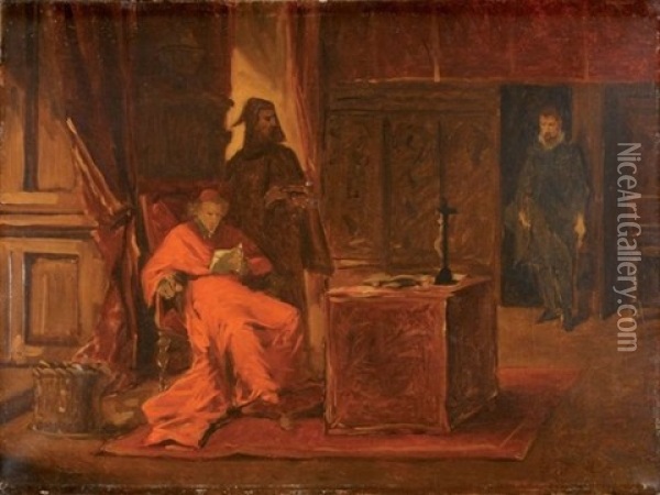 Richelieu Dans Son Cabinet Oil Painting - Jean Paul Laurens