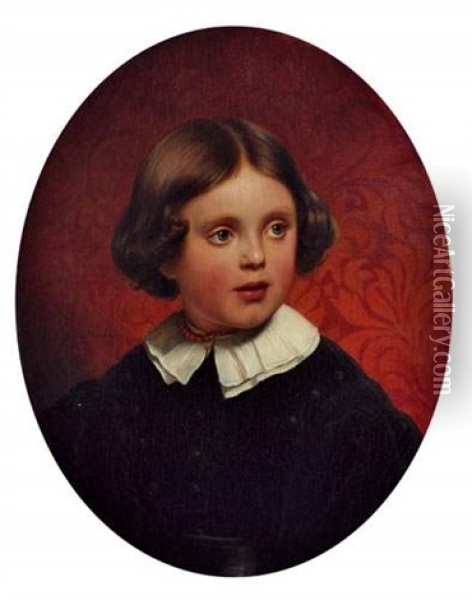 Paris Portrait Du Duc De Mortemart Enfant Oil Painting - Paul Delaroche