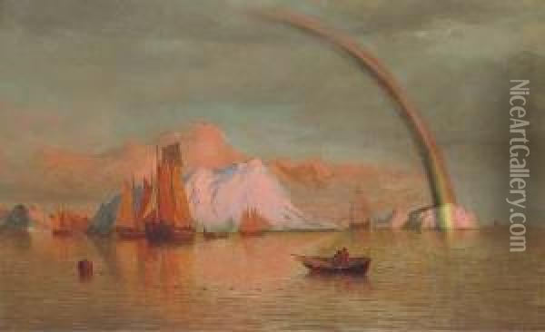 Arctic Sunset With Rainbow Oil Painting - William Bradford