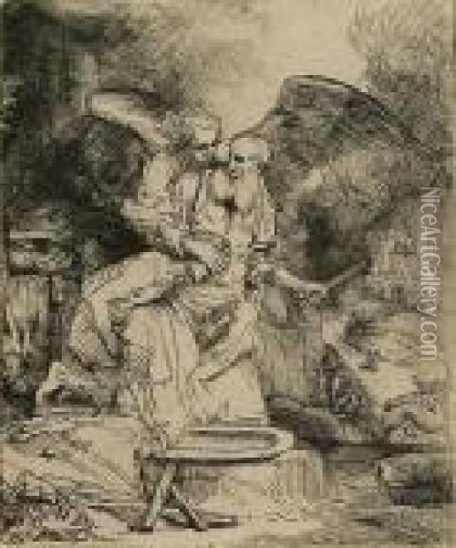 Abraham's Sacrifice (b., Holl. 35; H. 283), 1655 Oil Painting - Rembrandt Van Rijn