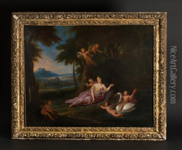 Venus Et Les Amours Jouant Avec Un Cygne Oil Painting - Etienne Louis Boullee