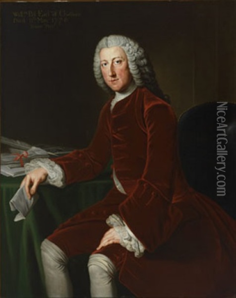 Portrait Of William Pitt Earl Of Chatham Oil Painting - William Hoare