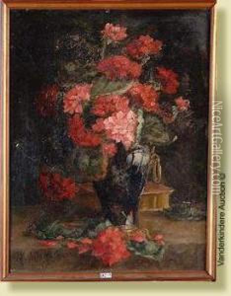 Vase De Fleurs Oil Painting - Camille Triest Van Mulders