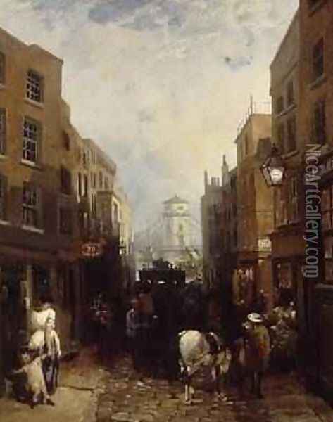 Buckingham Street,Strand,1854 Oil Painting - Edmund John Niemann, Snr.